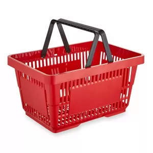 Új Műanyag Bevásárlókosár (Piros) - Ergonomikus Kézi Kosár | HU-MAGO
