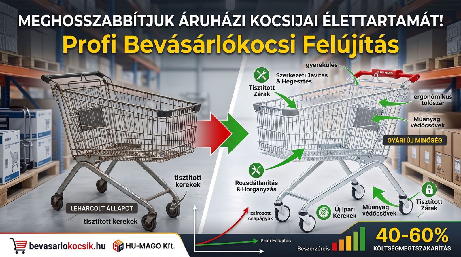 Új vs Felújított Bevásárlókocsi - Spóroljon tízmilliókat!